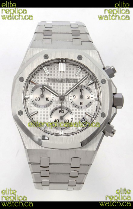 Royal Oak Chrono 26240 White Dial FREE SPRUNG MVMNT Steel Caing Super Clone Watch 