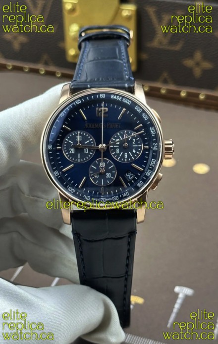AP CODE 11.59 26393 Rose Gold Chrono Blue Dial Super Clone Watch 