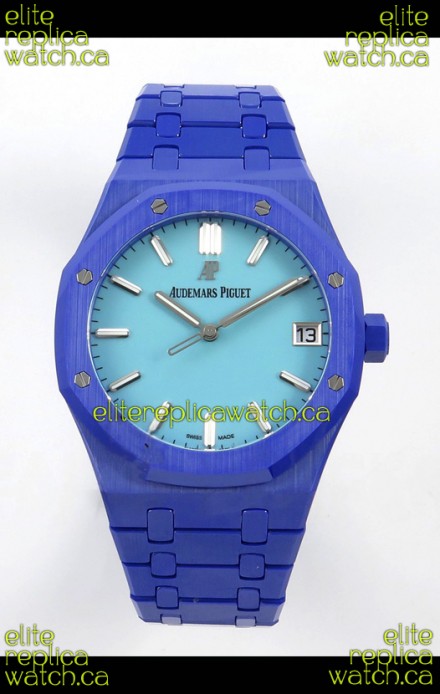 Royal Oak 15500 Tiffany Blue Dial & Blue Ceramic Super Clone Watch 