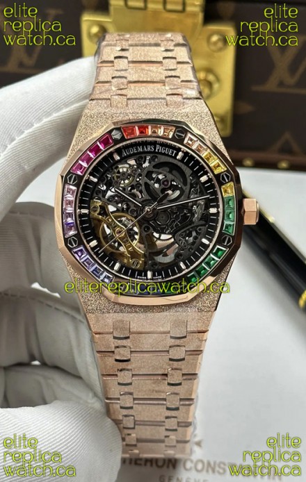 Royal Oak Openworked 15412OR Frosted Rose Gold Super Clone Watch