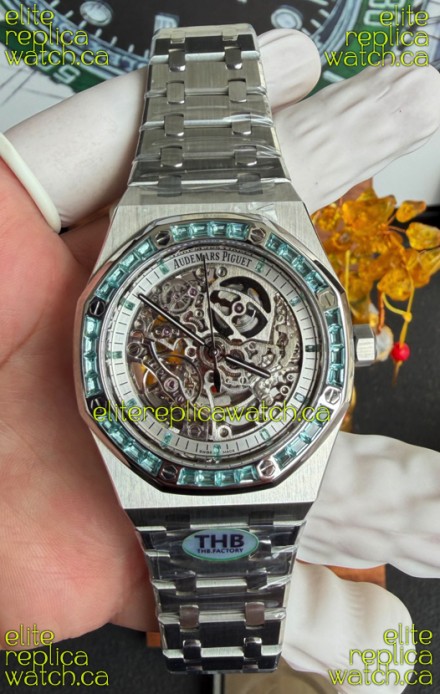 Royal Oak Openworked 15412BC Green Sapphires Super Clone Watch