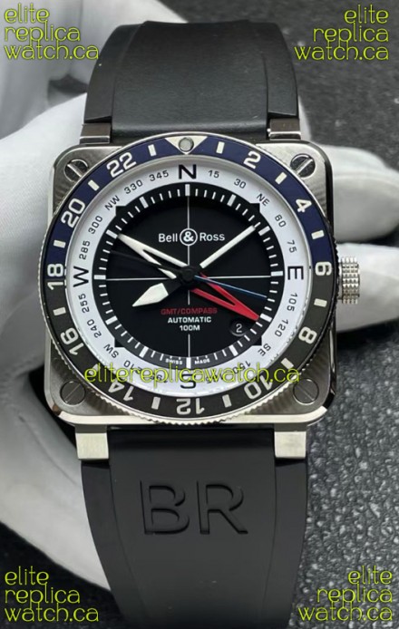 Bell and Ross BR03 GMT Compass Blue/Black Bezel Swiss Replica Watch 