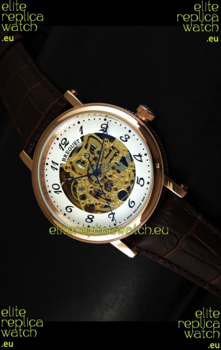 Breguet Classique Japanese Automatic Watch in Gold Skeleton Dial - Arabic Hour Numerals
