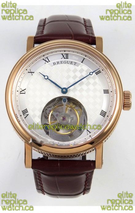 Breguet Classique Tourbillon Rose Gold Roman Dial Super Clone Watch 