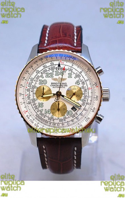 Breitling Navitimer Cosmonaute Swiss Replica Watch Gold Plated Bezel