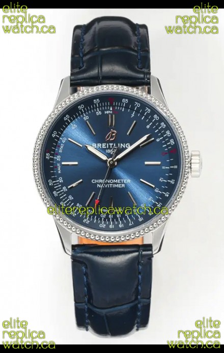 Navitimer Automatic 36 Navy Blue Dial Steel Casing Super Clone Watch 