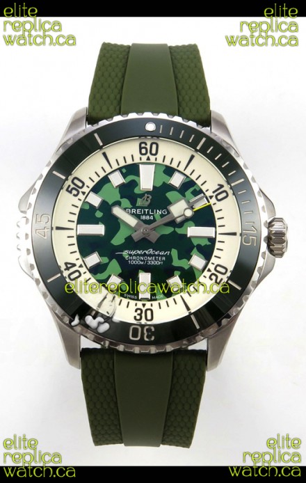 SuperOcean 46 E10379D31L1S1 Super Diver Green CAMO Super Clone Watch 