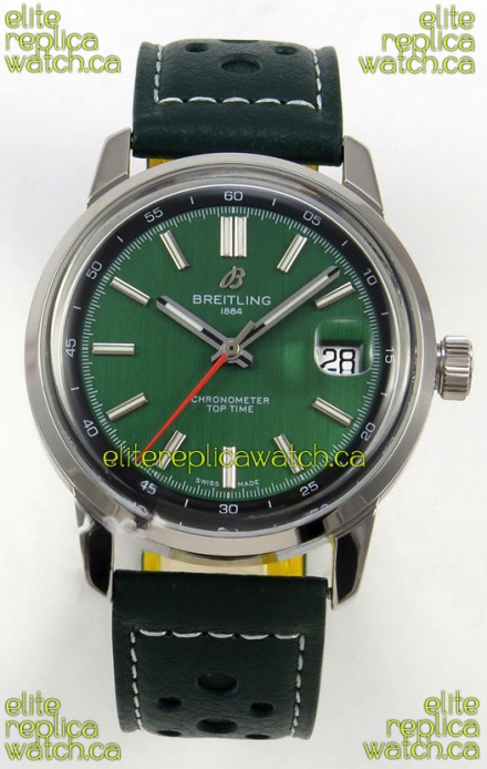 Top Time B31 38mm Green Dial Red Seconds Hands Super Clone Watch 