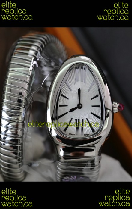 Serpenti Stainless Steel White Dial Super Clone Watch