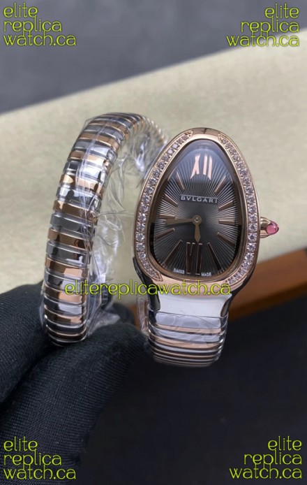 Serpenti Two Tone Grey Dial Super Clone Replica Watch