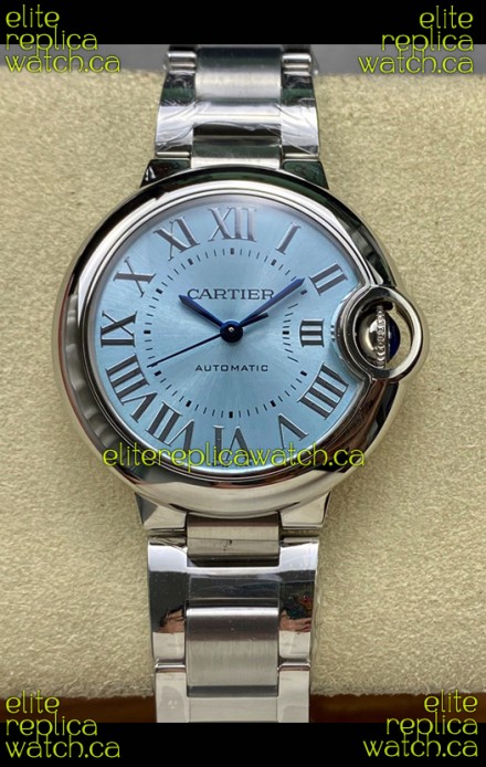 Ballon De Cartier Automatic Ice Blue 36MM Dial Super Clone Watch 