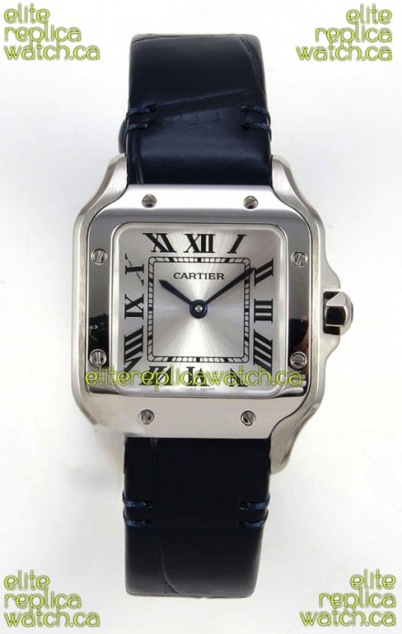 Cartier Santos Swiss Quartz 27MM Steel Leather Strap Super Clone Watch