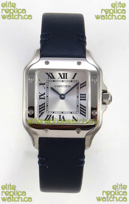 Cartier Santos Swiss Quartz 27MM Steel Leather Strap Super Clone Watch
