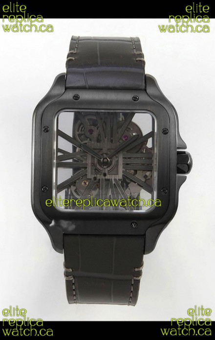 Santos De Cartier Super Clone Watch in Skeleton Dial PVD MLF Coating