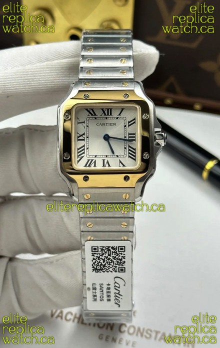 Cartier Santos Swiss Quartz 27MM Two Tone Super Clone Watch