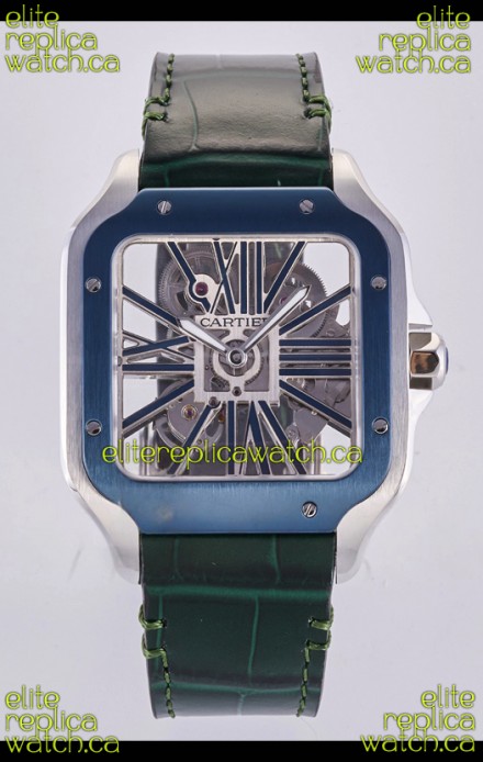 Santos De Cartier Super Clone Watch in Skeleton Dial Two Tone Case