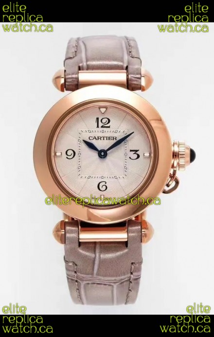 Pasha De Cartier Rose Gold Casing Watch 30MM Super Clone Watch 