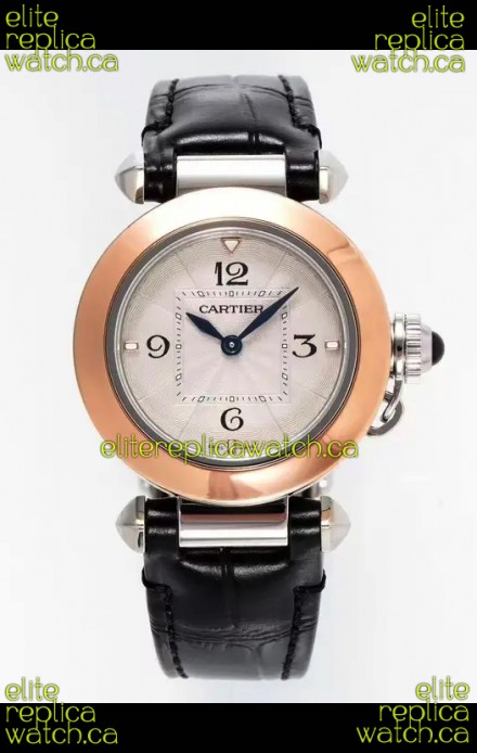 Pasha De Cartier Rose Gold Casing Watch 30MM Super Clone Watch 