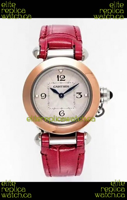 Pasha De Cartier Rose Gold Casing Watch 30MM Super Clone Watch 