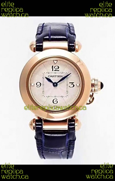 Pasha De Cartier Rose Gold Casing Watch 30MM Super Clone Watch 