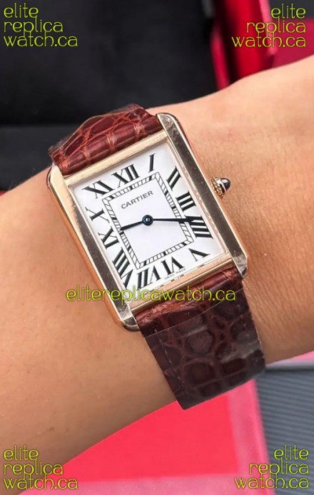 Cartier Tank Solo 27mm Rose Gold Swiss Quartz Super Clone Watch 