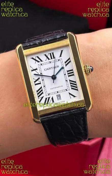 Cartier Tank Solo Swiss Automatic 31MM Yellow Gold Super Clone Watch 