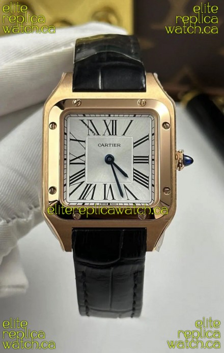 Cartier Santos Dumont in Rose Gold Casing 27MM Super Clone Watch 