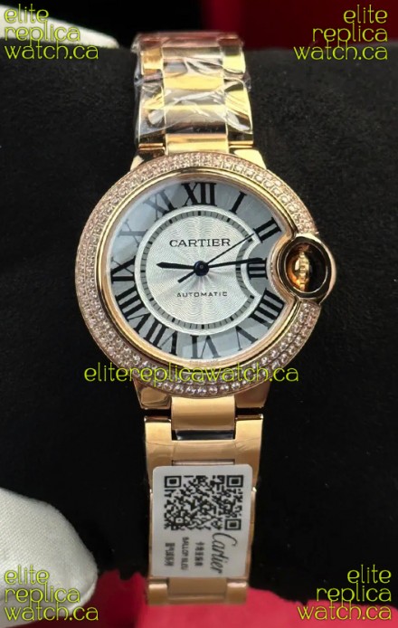 Ballon De Cartier Automatic 33MM Rose Gold Super Clone Watch 