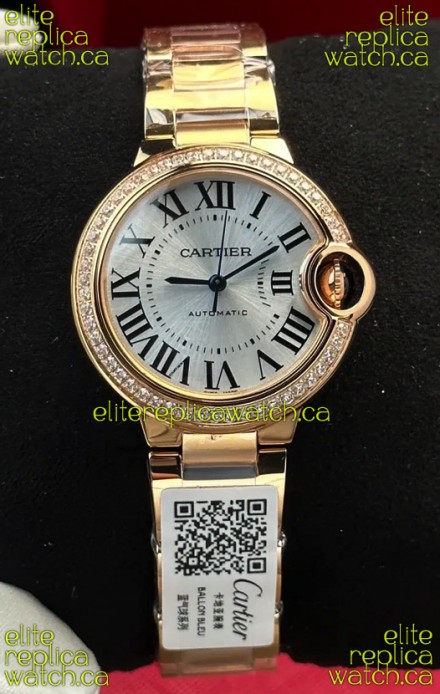 Ballon De Cartier Automatic 33MM Rose Gold Super Clone Watch 