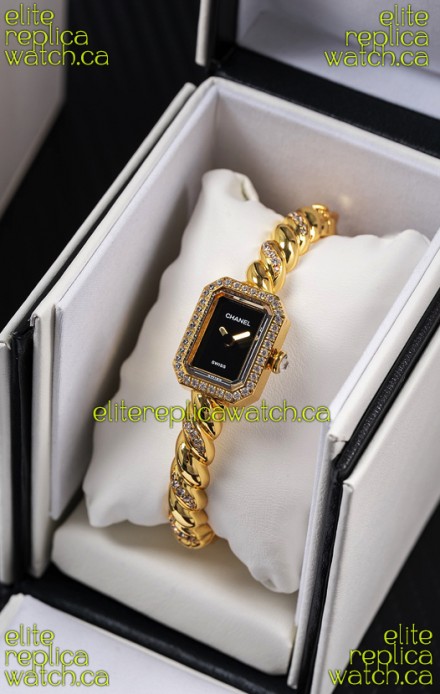 Chanel Premiere Galon Gold Diamonds Swiss Quartz Watch 