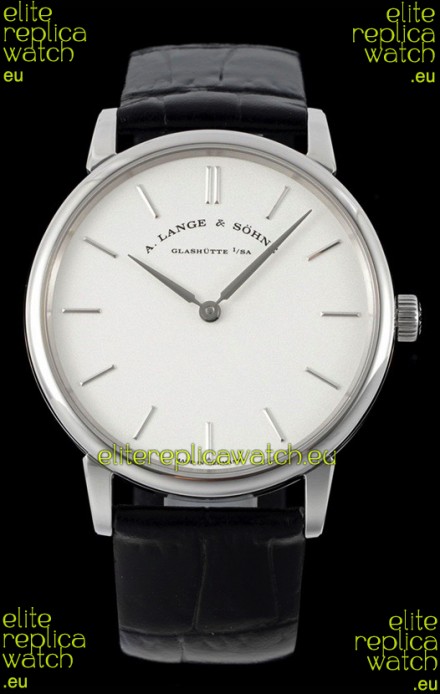 A.Lange & Sohne Saxonia Thin Swiss Replica Watch Steel Case White Dial