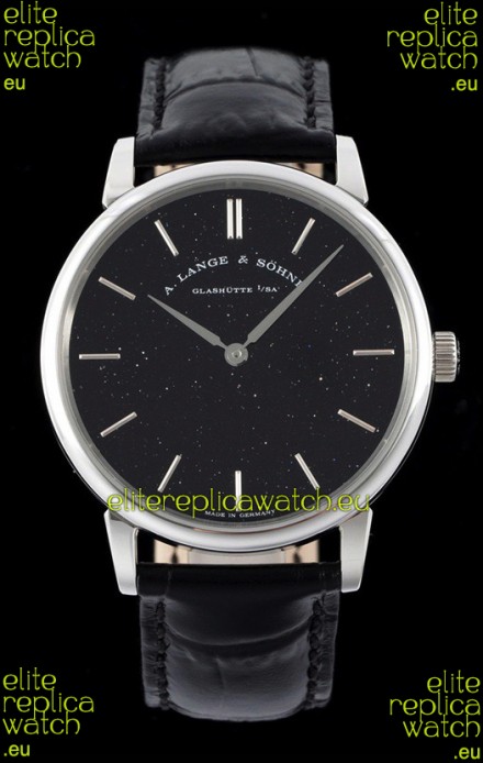 A.Lange & Sohne Saxonia Thin Swiss Replica Watch Steel Case Black Dial