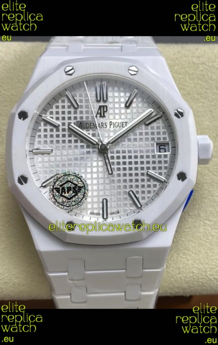 Audemars Piguet Royal Oak 15500 White Ceramic Super Clone Replica Watch 