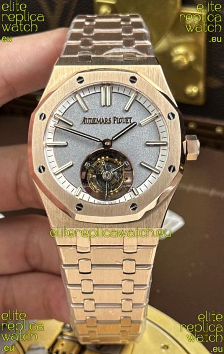 Audemars Piguet Royal Oak 26730OR Flying Tourbillon 41mm in 904L Rose Gold with Grey Dial