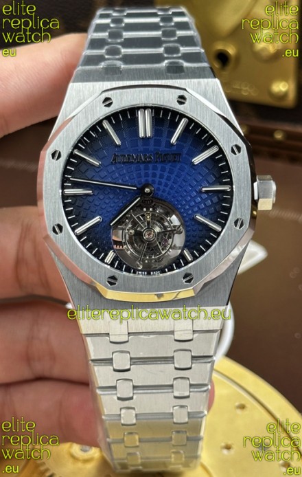 Audemars Piguet Super Clone Royal Oak Flying Tourbillon 41mm Blue Dial Watch 