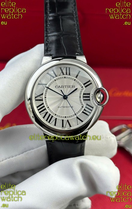 Ballon De Cartier Swiss Automatic 1:1 Mirror Quality 33MM in Black Leather Strap