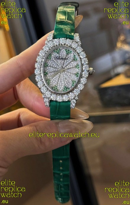 Chopard Super Clone L'Heure du Diamant Mossanites Stainless Steel Watch 34MM