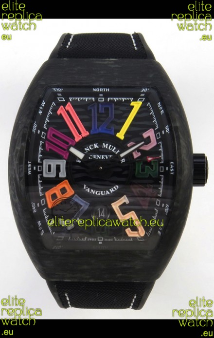 Franck Muller Super Clone Vanguard V45 Racing Carbon Watch in Nylon Strap