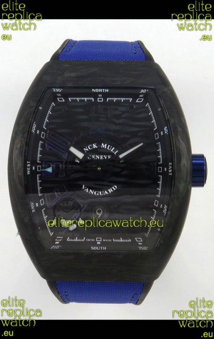Franck Muller Super Clone Vanguard V45 Racing Carbon Watch in Nylon Strap