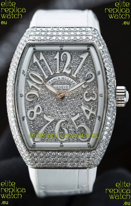 Franck Muller V32 Swiss Quartz Mossanite 1:1 Replica Watch 36MM