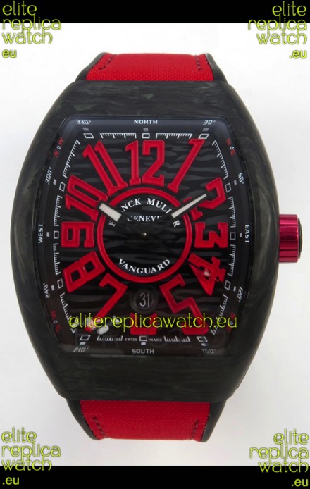 Franck Muller Super Clone Vanguard V45 Racing Carbon Watch in Nylon Strap
