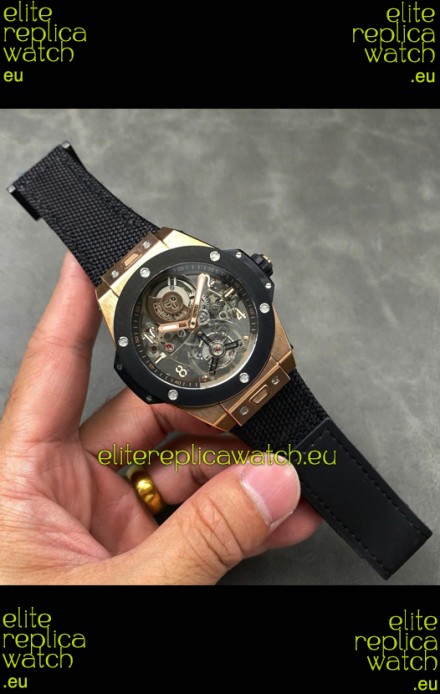 Hublot Big Bang Tourbillon Rose Gold Casing Ceramic Bezel Watch in 45MM 1:1 Mirror Replica
