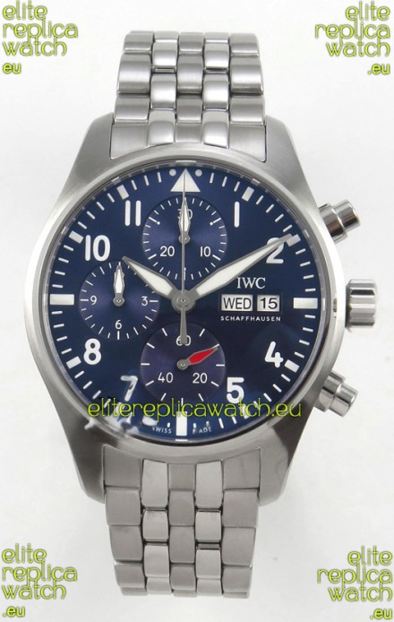 IWC Super Clone Pilot Chronograph Edition Blue Dial Swiss Replica Watch 