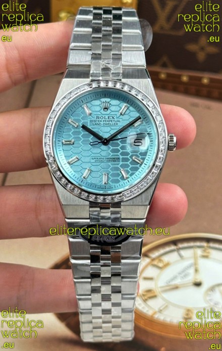 Rolex Land-Dweller 127336 Ice Blue Honeycomb 40MM Swiss Replica Watch 