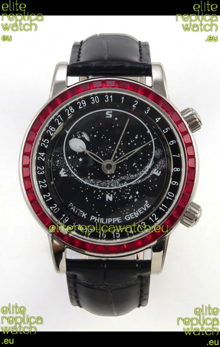 Patek Philippe Grand Complications 6102 Black Dial Red Diamonds Swiss Replica Watch 