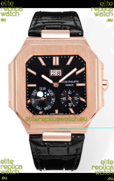 Patek Philippe Cubitus 5822 Rose Gold Casing Black Dial Swiss Replica Watch