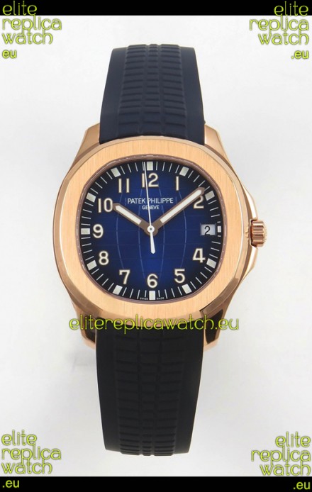 Patek Philippe Super Clone Aquanaut 5167 SC324 Movement 904L Rose Gold Blue Dial Watch 