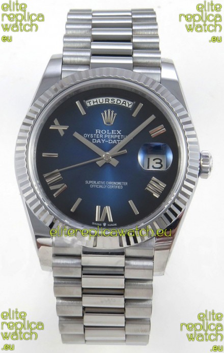 Rolex Day Date Super Clone Blue Roman Dial 40MM 220 Grams Swiss Replica watch 