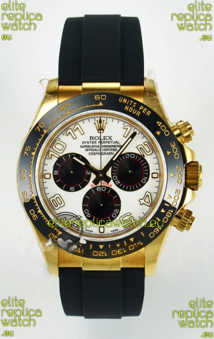 Rolex Daytona Super Clone 116518 Yellow Gold White Dial Original Cal.4130 Movement