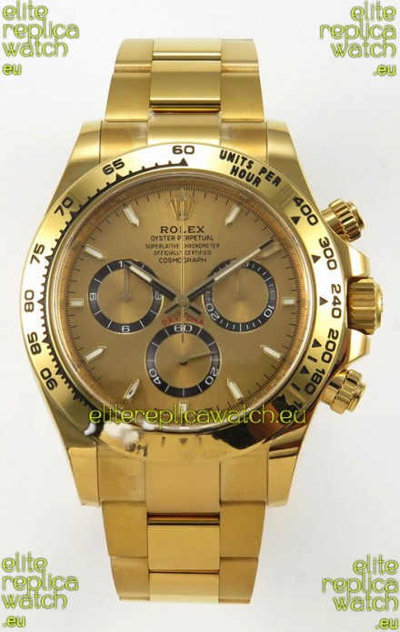 Rolex Daytona Super Clone 116508 Yellow Gold - Gold Dial Original Cal.4131 Movement